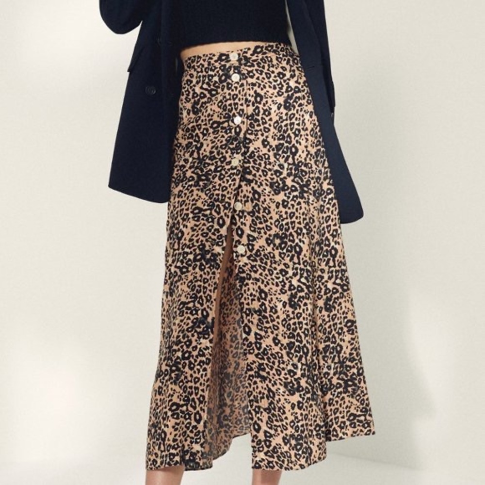 Wilfred Aritzia Amelie Skirt in Animal Print